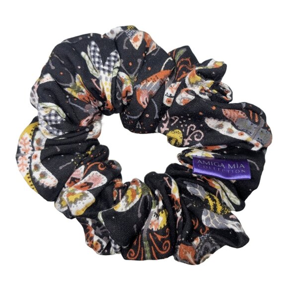 Small boho butterflies small cotton scrunchie hand crafted - Picture 1 of 4